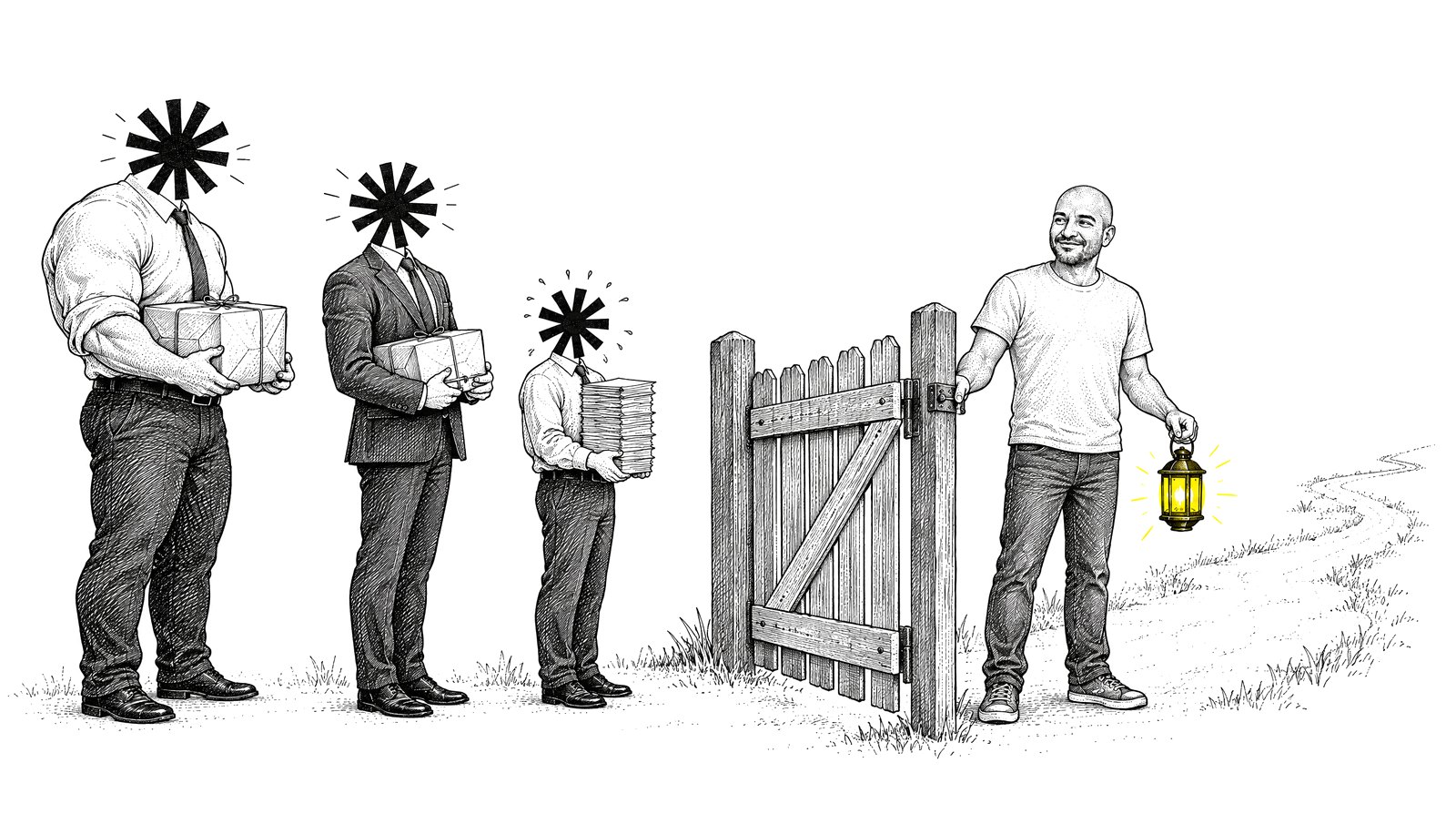 Whoever decides when to look is the gate.
